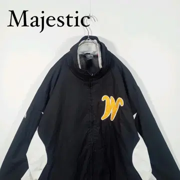 Majestic 나일론 자켓 블랙/화이트 충전솜 XL