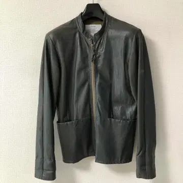 Biography 그레이 싱글 라이더 자켓