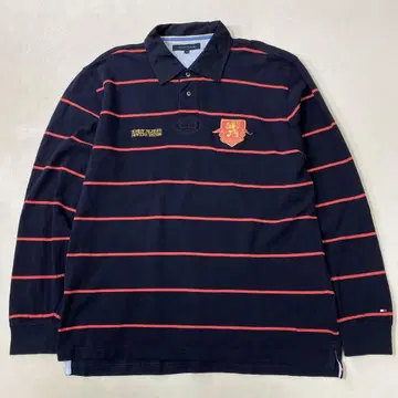 TOMMY HILFIGER 보더 라거 셔츠 긴팔 피케 셔츠 로고 자수