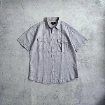00s EddieBauer 린넨 그래프 체크 시티보이