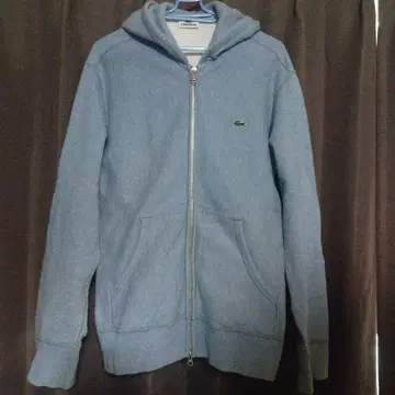 LACOSTE 라이트 블루 후드 부착 후드티