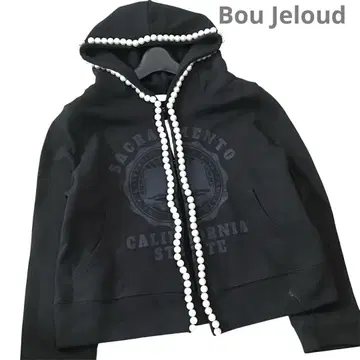 새상품 Bou Jeloud/부즈루드 후드티 [펄 장식] 블랙 트레이닝복