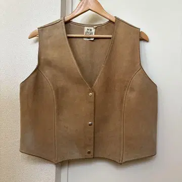 70s 80s 스웨이드 가죽 베스트 빈티지