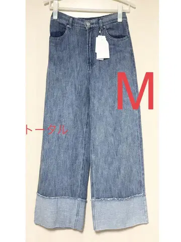 시마무라 츠지 노조미 Ange Charme 롤업 데님 팬츠 M 연한 파랑