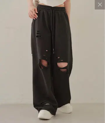 [ Chico ] 피그먼트 데미지 스웨트 팬츠