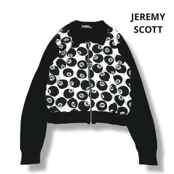제레미 스콧 코튼 니트 지퍼 자켓 블랙 8볼
