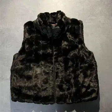 00s zip up fake fur boa vest y2k 헤이세이 갸루