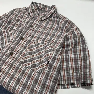 Dickies 워크 셔츠 반팔 체크 남성용 L