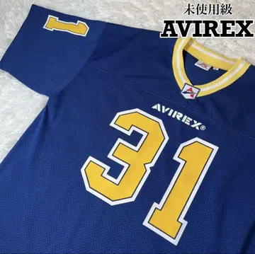 미사용급 AVIREX 메쉬 게임 셔츠 풋볼 네이비
