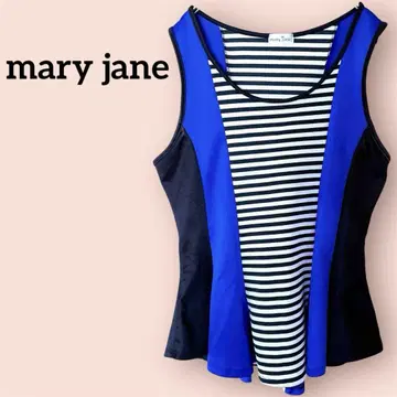 레어 mary jane 멜리제인 스트라이프 탱크탑 파랑 블랙 화이트