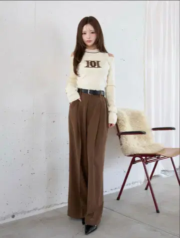 와이드 테일러드 팬츠 벨트 포함