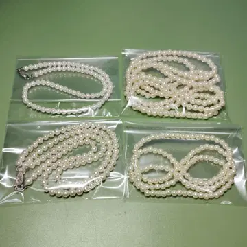 화이트 펄 목걸이 4개 세트