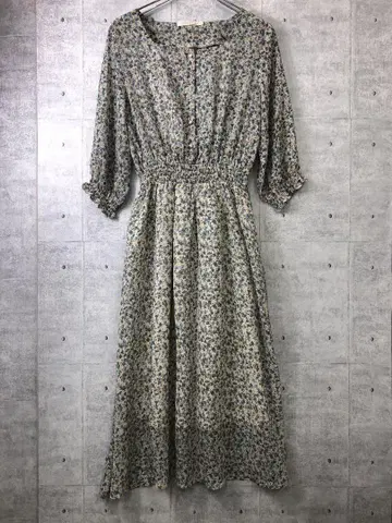 코티지코어 모리걸 구제 의류 Ray Cassin 리버티 패턴 쉬폰 원피스