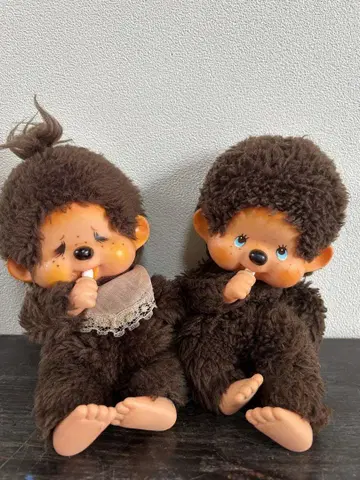 쇼와 레트로 초대 몬치치 파랑 눈 2체 페어 세키구치 봉제 인형