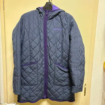 adidas 퀼팅 자켓 L 네이비/퍼플