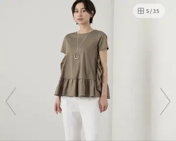 아나이 카키 프릴 반팔 상의 사이즈 38