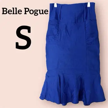 레어 Belle Pogue [ S ] 네이비 플레어헴 타이트 스커트