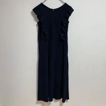 r.p.s 프렌치 슬리브 원피스 프릴 롱 기장 무지 네이비 M