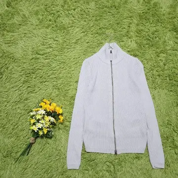 집업 가디건 2 그레이 하이넥 울 100% 심플