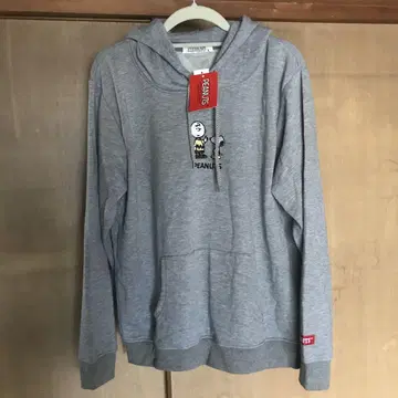 PEANUTS SNOOPY 찰리 브라운 후드티 그레이