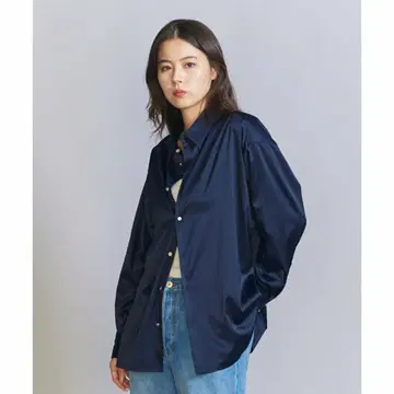 BEAUTY&YOUTH UNITED ARROWS 새틴 블라우스 네이비