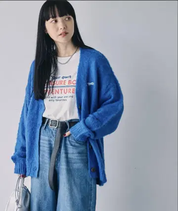 PENNEYS (페니즈) 별주 샤기 V넥 가디건