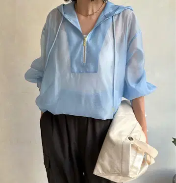 DouDou 오간자 아노락 셔츠 블루 FREE 정가 15400