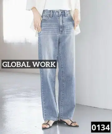 0134 GLOBAL WORK GOOD 데님 스트레이트 팬츠 블루