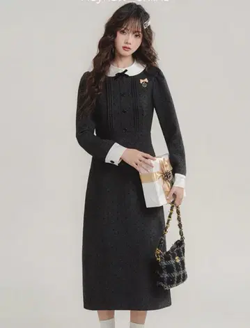 블랙 긴팔 원피스