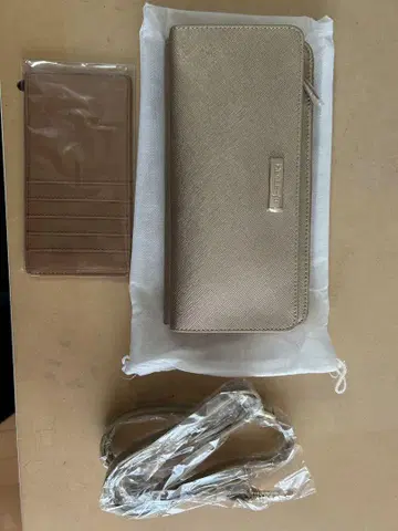 [미사용 새상품] 골드 장지갑 카드 케이스 끈 포함