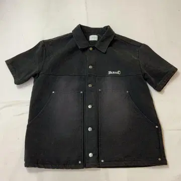 A/W BLESSU 반팔 워크 셔츠 덕 워시 L