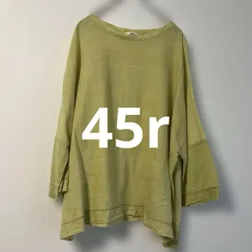45r 옐로우 그린 반소매 셔츠