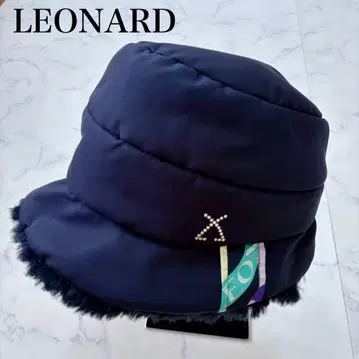 새상품급 LEONARD SPORT 퍼 달린 충전솜 햇 네이비