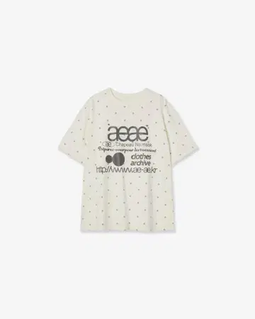 aeae WEB LOGO DOT T-SHIRTS [CREAM]