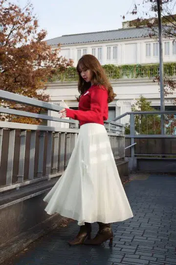 Her lip to Be Mine Gather Ribbon Skirt