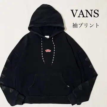 VANS 반스 자수 로고 맨투맨 풀오버 후드티 소매 프린트