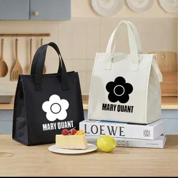 MARY QUANT 플라워 로고 토트백 화이트