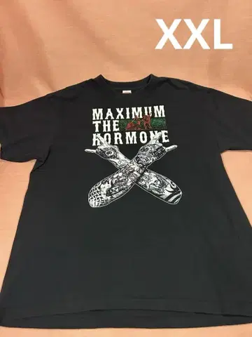 맥시멈 더 호르몬 T셔츠 블랙 XXL 반팔 양면 프린트