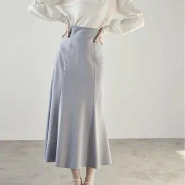 COCO DEAL 뒷면 레이스업 하이웨스트 스커트 롱 블루 1