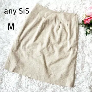 컨디션 최상 애니시스 타이트 스커트 미니 라메 믹스 베이지 오피스5378