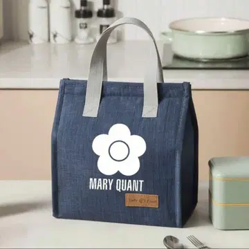 MARY QUANT 에어컨 토트백 런치백 도시락 네이비