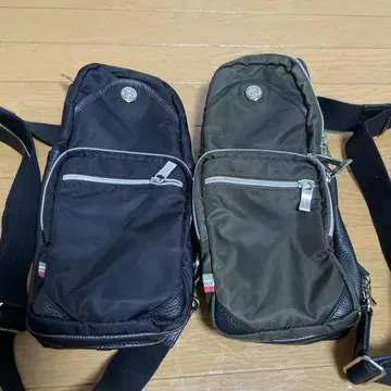 오로비안코 숄더백 천연 가죽 x 나일론 2세트 새상품급