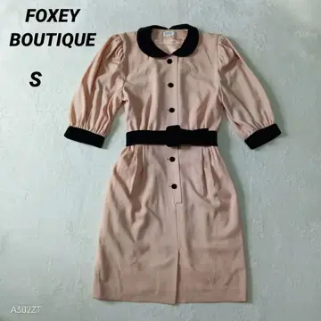 새상품급 FOXEY 폭시 원피스 핑크 블랙 벨트 S 즉시 구매 환영