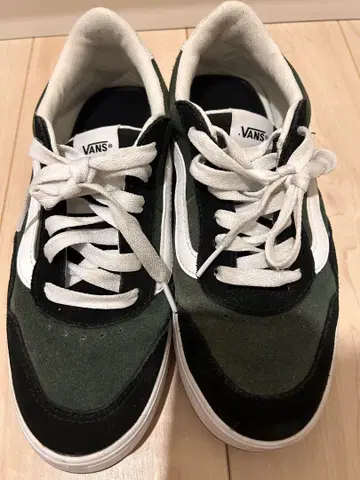 VANS 올리브 그린 블랙 스니커즈
