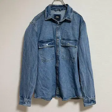 ZARA 자라 데님 자켓 G 무지 블루 사이즈 40