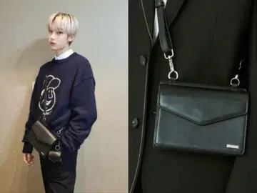 SSY 와이드 스퀘어 가죽 숄더백 ENHYPEN 선우 착용