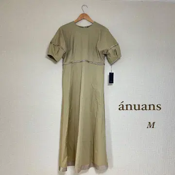 [새상품] anuans 코튼 퍼프 슬리브 원피스 여성스러운 A라인 M