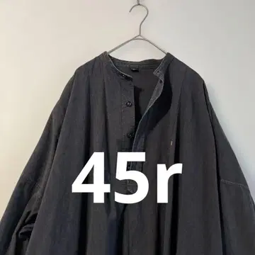 45r 다크 그레이 버튼 셔츠 원피스