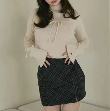 Monica check mini skirt