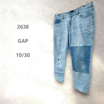 GAP 라이트 블루 패치워크 데님 10/30 데미지 있음 갸루Y2K